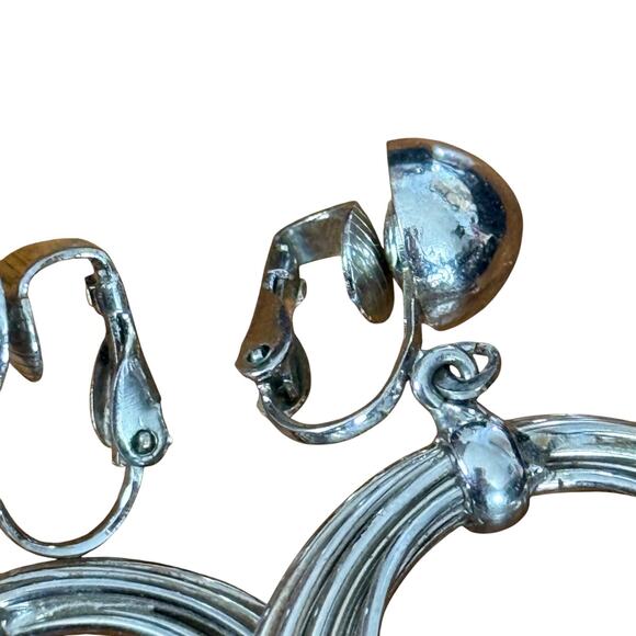 Sarah Coventry 6228 / 7022 / 7228 Lot 3 Piece Earings Broach Silver Tone Clip On - Picture 6 of 11